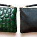 E M E R A L D Green and Black Leather Clutch. Leather Green Emerald Clutch Gator Black.