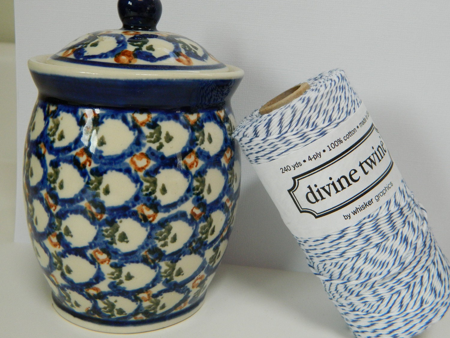 Beautiful Blueberry - Divine Twine - 1 spool - 240 yards-  Crisp blue and white - 10.99 - BUNDLE AND SAVE