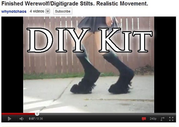 DIY KIT Realistic Movement Werewolf Digitigrade Stilts and Instructions