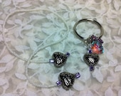 Handmade Bookmark and Keychain Set -  ETCHED HEART