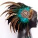 MADE TO ORDER Midsize Turquoise & Brown Warrior Style Headdress