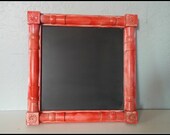 Upcycled Vintage Country Red and White Chalkboard - Farmhouse - Rustic Home Decor - Country Wedding Chalkboard