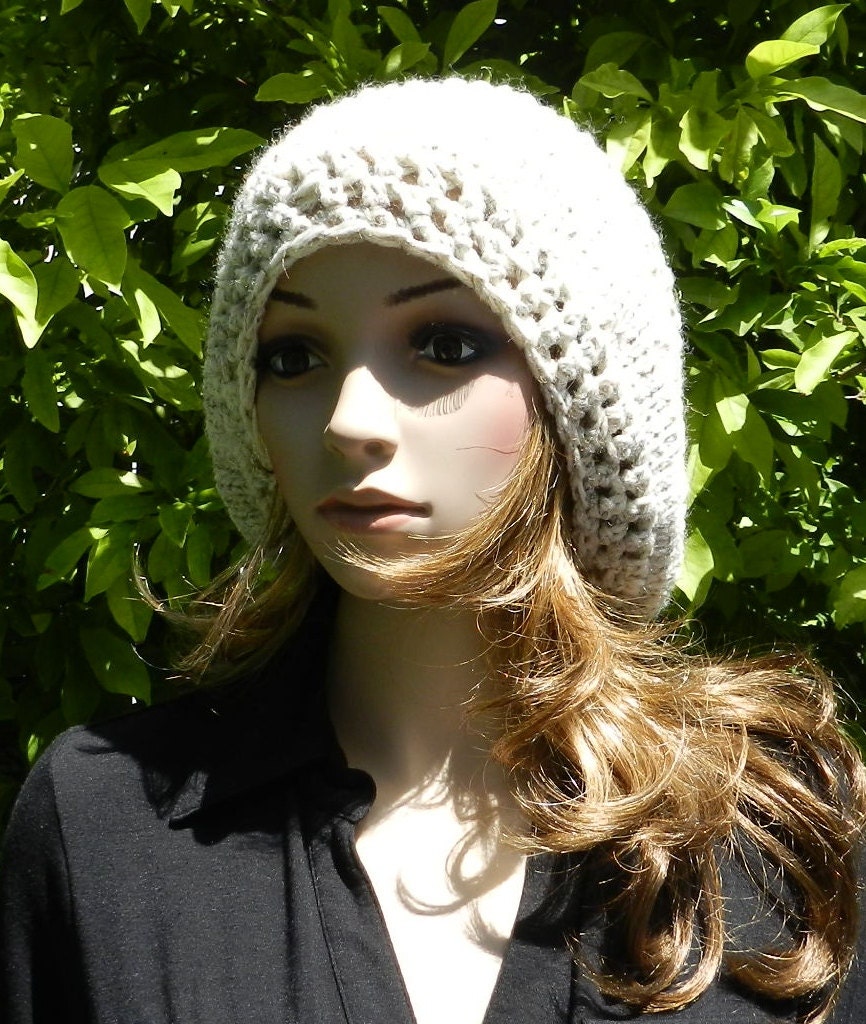 Hand Knitted HIPPIE Hat EXTRA Large Baggy super chunky Slouch Hat, Rasta Cap, Big Beanie, Baggy in OATMEAL