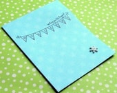 Oops - One Light Turquoise with Snowflake Design Winter Holidays / Christmas Card "Wishing You the Happiest Holidays" - Ready To Ship