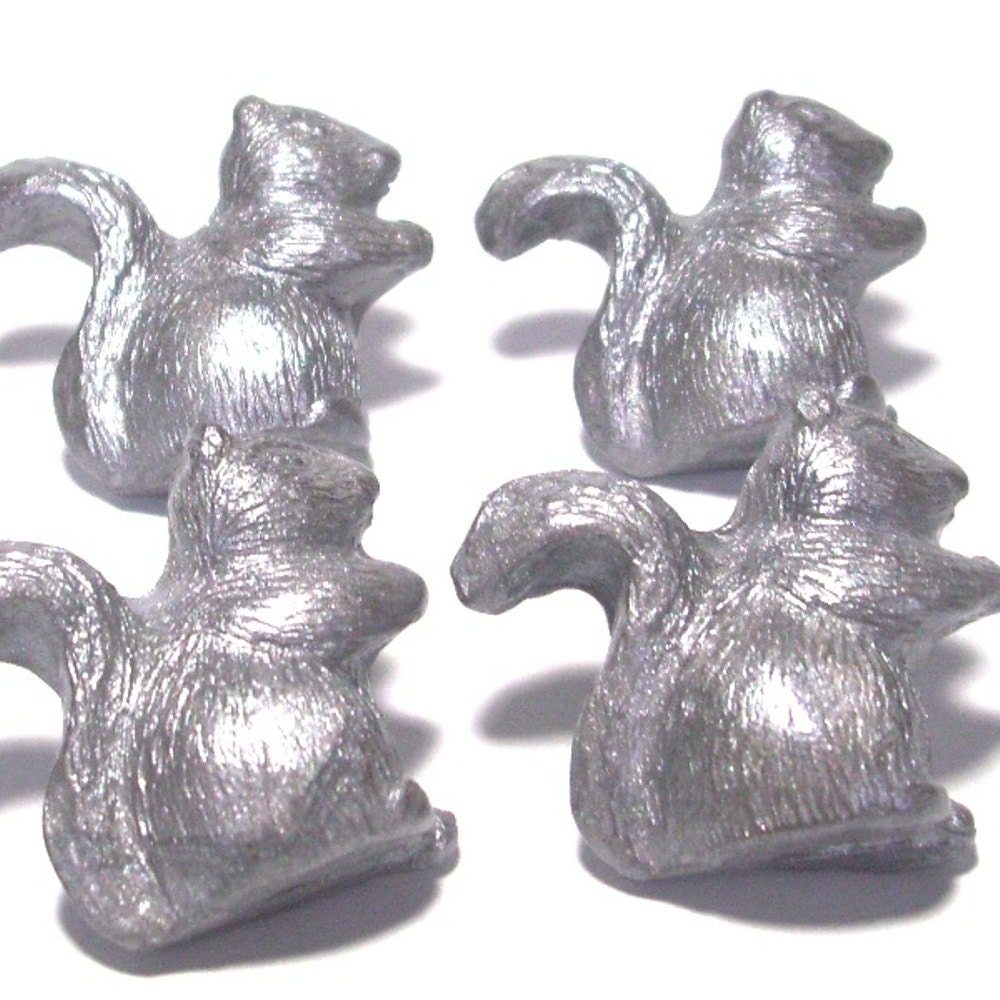 Squirrel Push Pins Silver Thumbtacks