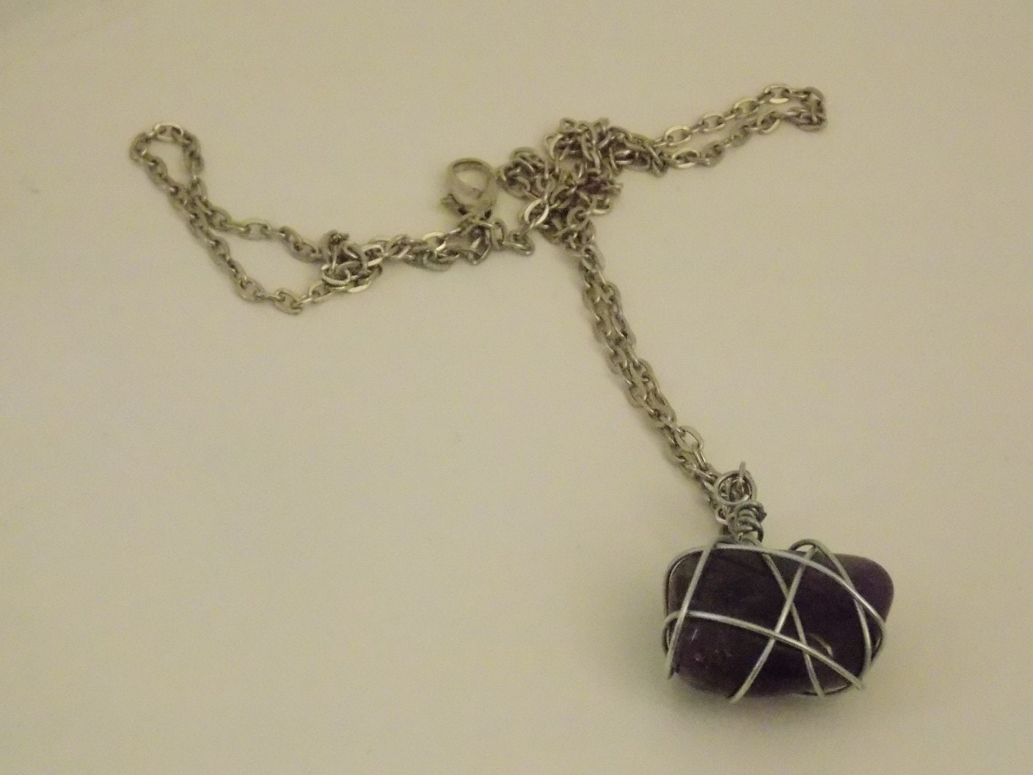Wrapped Amethyst (Healing Stone) Silver Necklace