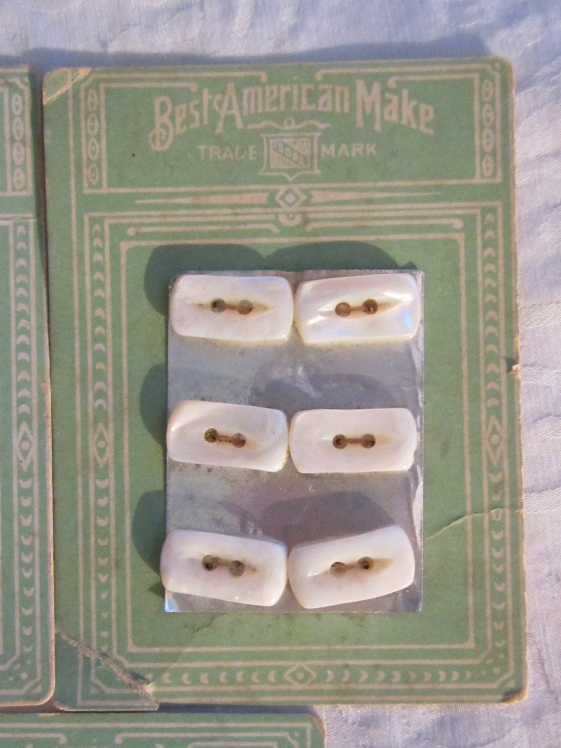 Antique Carved Shell Buttons on Original Cards-Mother of Pearl-Set of 22-3 Sizes