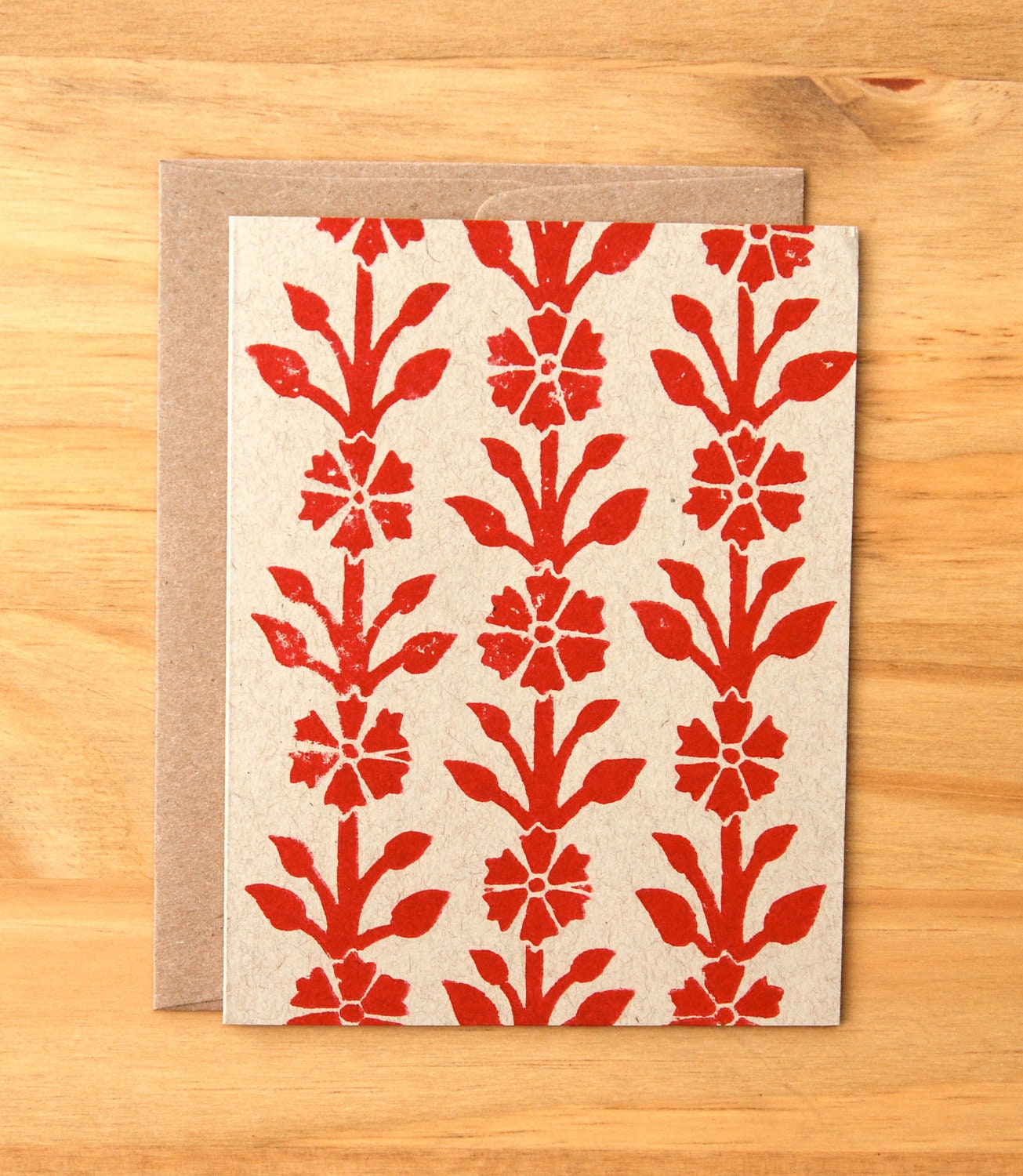 Single Hand Block Printed Card