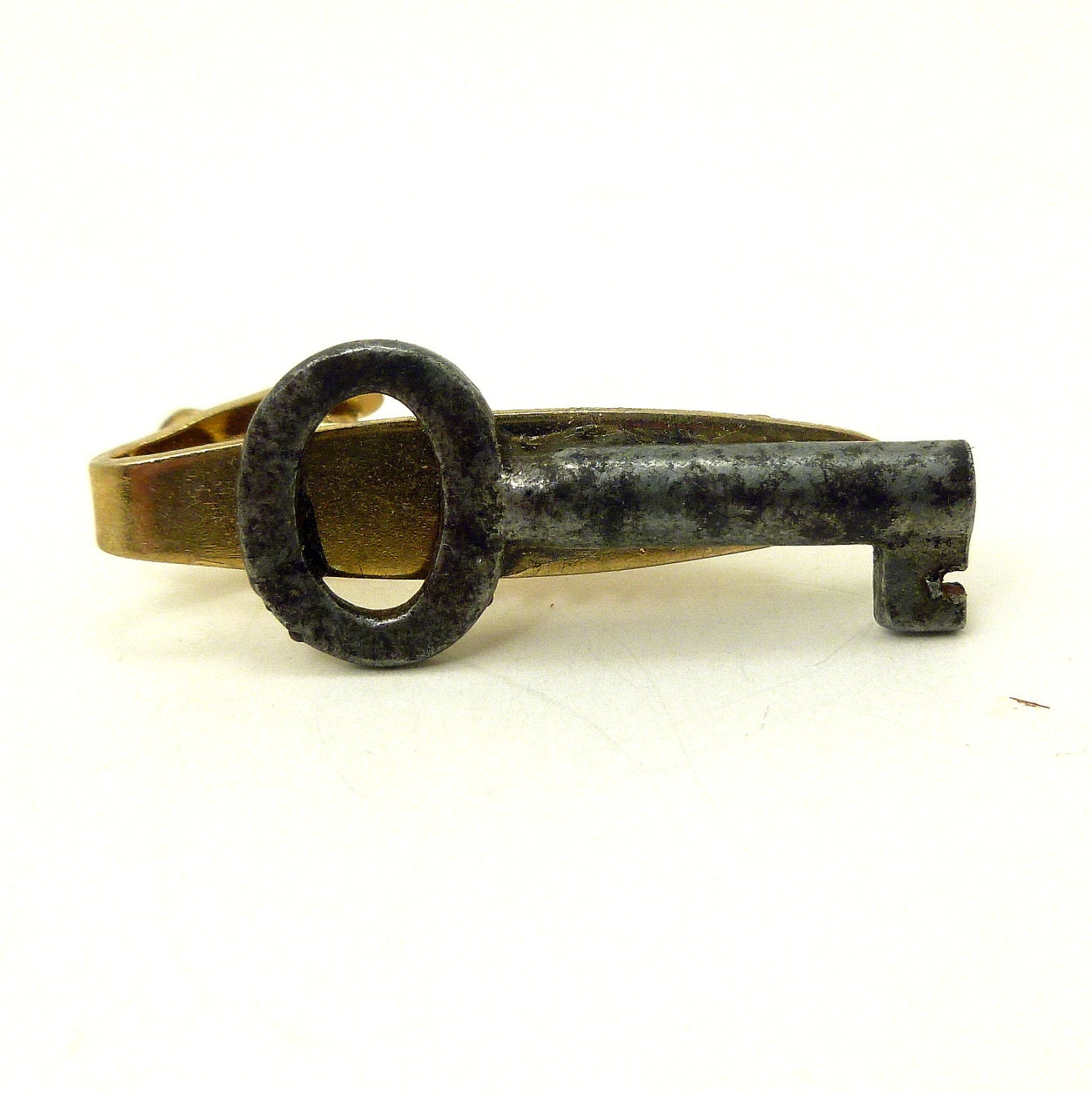 Skeleton Key Tie Clip, Steampunk Men's Tie Tack