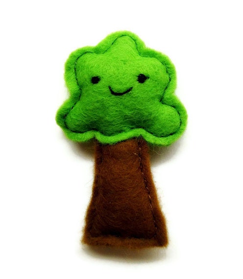 Autumn's calling // happy little tree felt fridge magnet