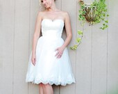 Camille - Short Wedding Dress, Organza an Lace , Reception Dress