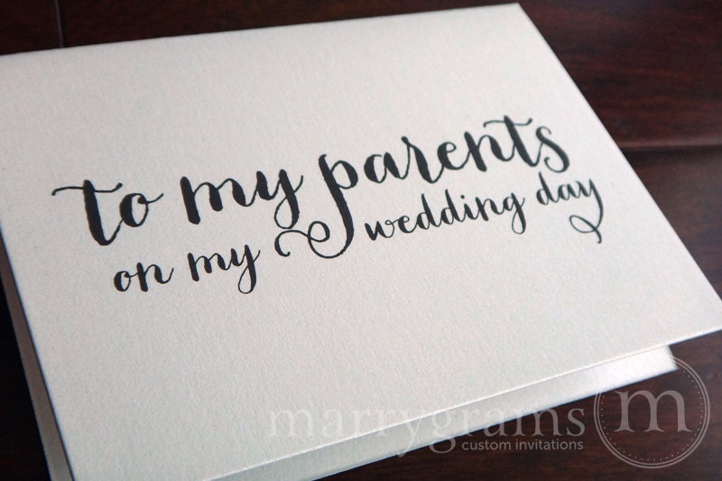 Wedding Card to Your Mother or Father -- Parents of the Bride or Groom Cards - Parent Wedding Gift Card