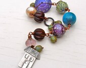 On SALE - handmade bracelet, house bracelet, unique bracelet, sterling bracelet, lampwork bracelet, colourful bracelet,