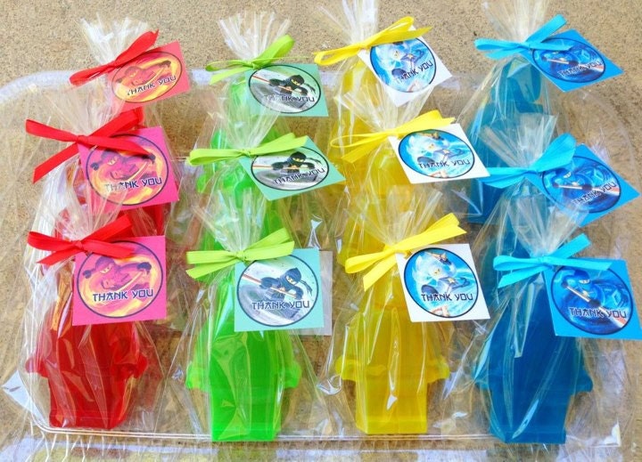 LARGE CHARECTOR FAVORS (10 Favors) - Lego Inspired Favors, Ninjago Inspired Birthday Party or Baby Shower, Ninjago Themed Soap Block Favors