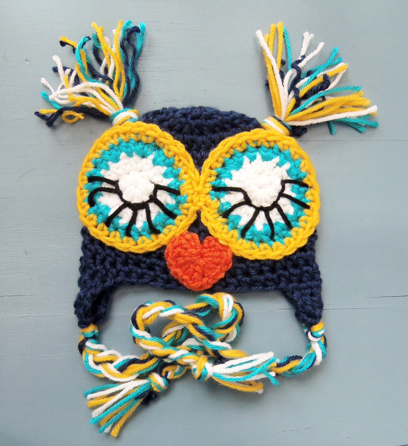 Crochet Baby Owl Beanie Hat SIZES NEWBORN-12 MONTHS