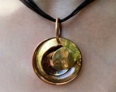 Moon - Brass & Copper Pendant