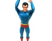 1975 DC Comics Energized Superman Toy // 13 inches / RARE Light Up Hanging Toy / vintage comic book hero action figure doll
