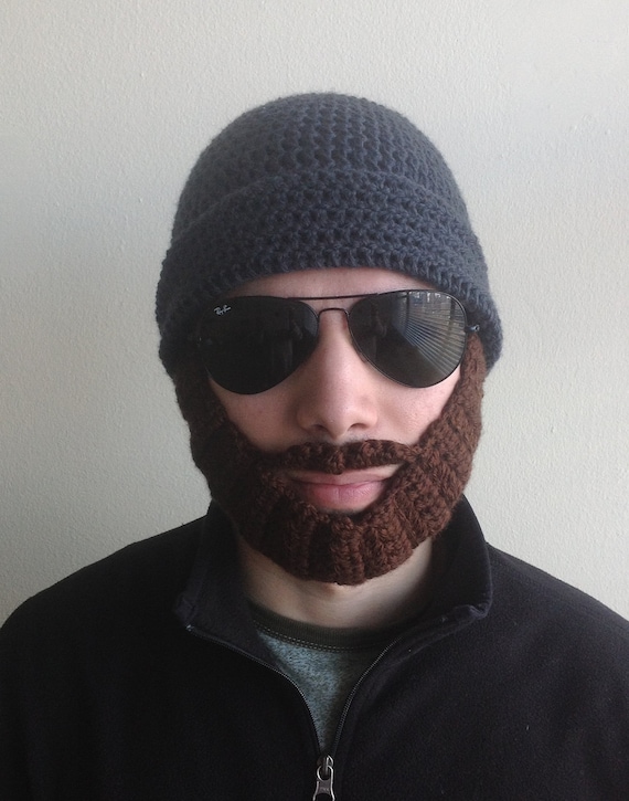 Handmade crochet PATTERN Detachable beard hat for adults,santa claus hat with beard in tutorial PDF file