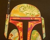 Fancy Floral Boba Fett Helmet Patch // Free Shipping when you buy 2 or more