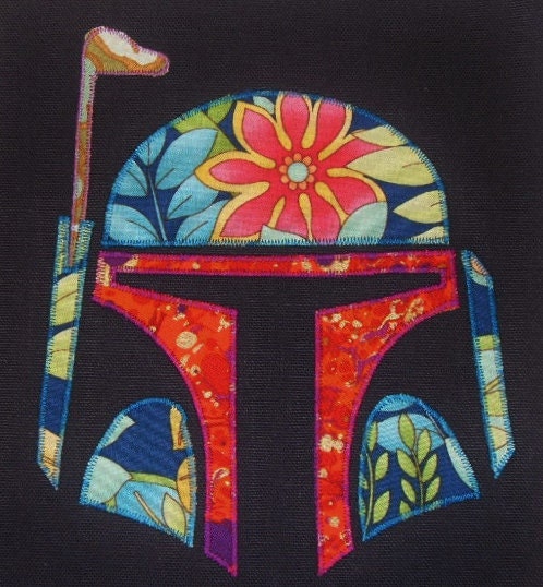 Fancy Floral Boba Fett Helmet Patch // Free Shipping when you buy 2 or more