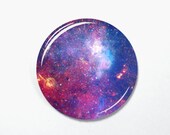 Galaxy pin back button, Interchangeable Magnetic Necklace Pendant Toppers, Topper Button (121)