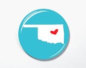 Oklahoma Pin Back Button, Pendant, Interchangeable Magnetic Necklace Toppers