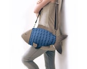 Blue Felt Fish Bag Fish Purse