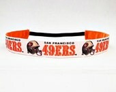 CLEARANCE SALE - Adjustable No Slip Sports Headband- NFL Football- San Francisco 49ers