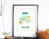 Kitchen Container Art Print-Fresh Kitchen Jars, 8X10 Inches, Gifts for Cooks, Gifts for Couples, Kitchen Gifts
