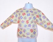 Shirt Saver Full Coverage Baby Bib With Long Sleeves and Pocket - Butterflies