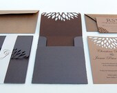 Handmade Wedding Invitation - DIE Cut Kraft - Cherish Wedding Invitation - SAMPLE -