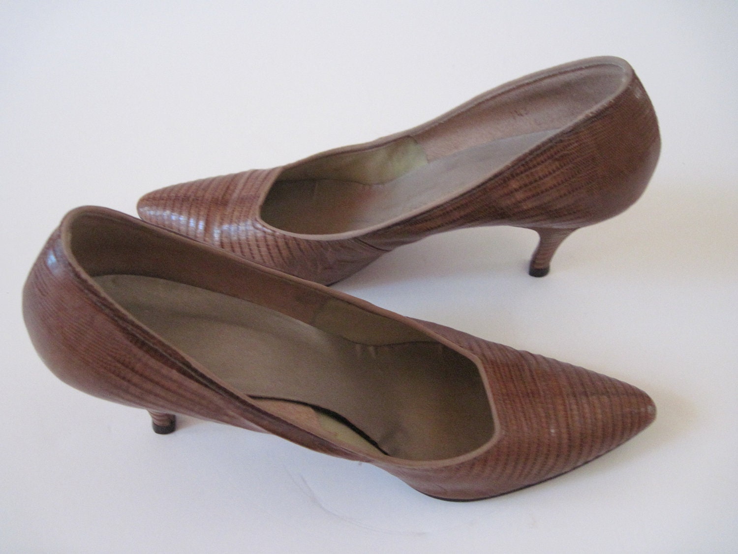 Jacqueline Designer Originals Leather Stilettos,  Vintage Women's Shoes Size 7, Vintage Leather Stilettos