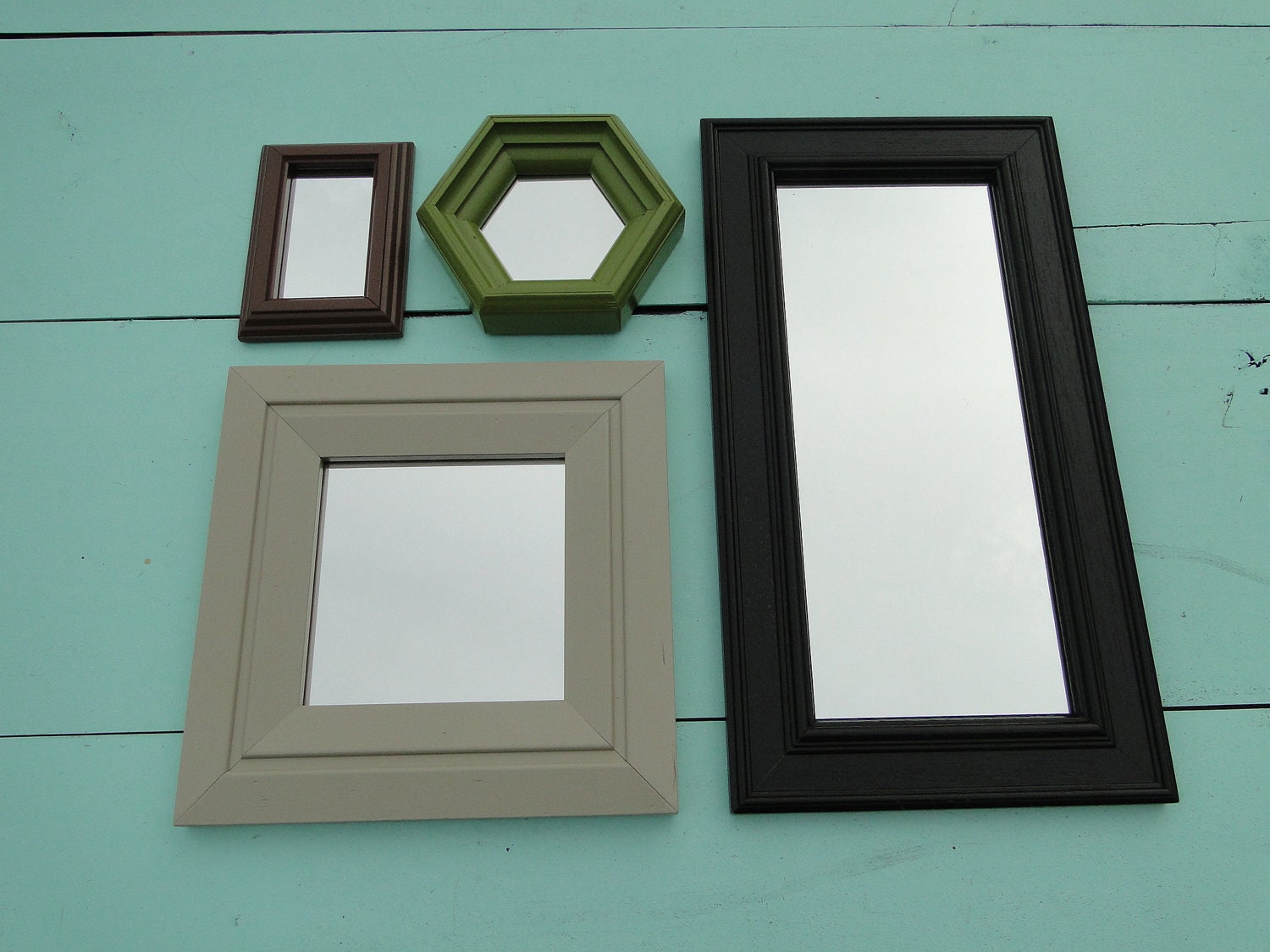 Frame set collection gallery wall set in tan white teal turquoise blue green fall beach cottage chic "Autumn Harvest"