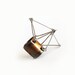 Adjustable geometric ring with oxidized copper and stainless steel  Futuristika Cu steampunk