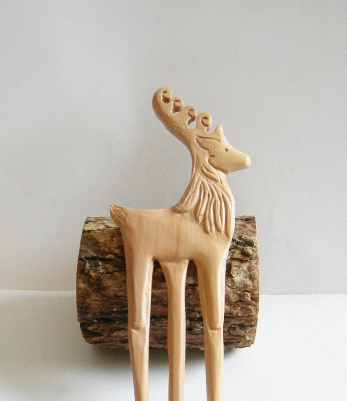 Rustic fairy winter christmas deer  hair fork