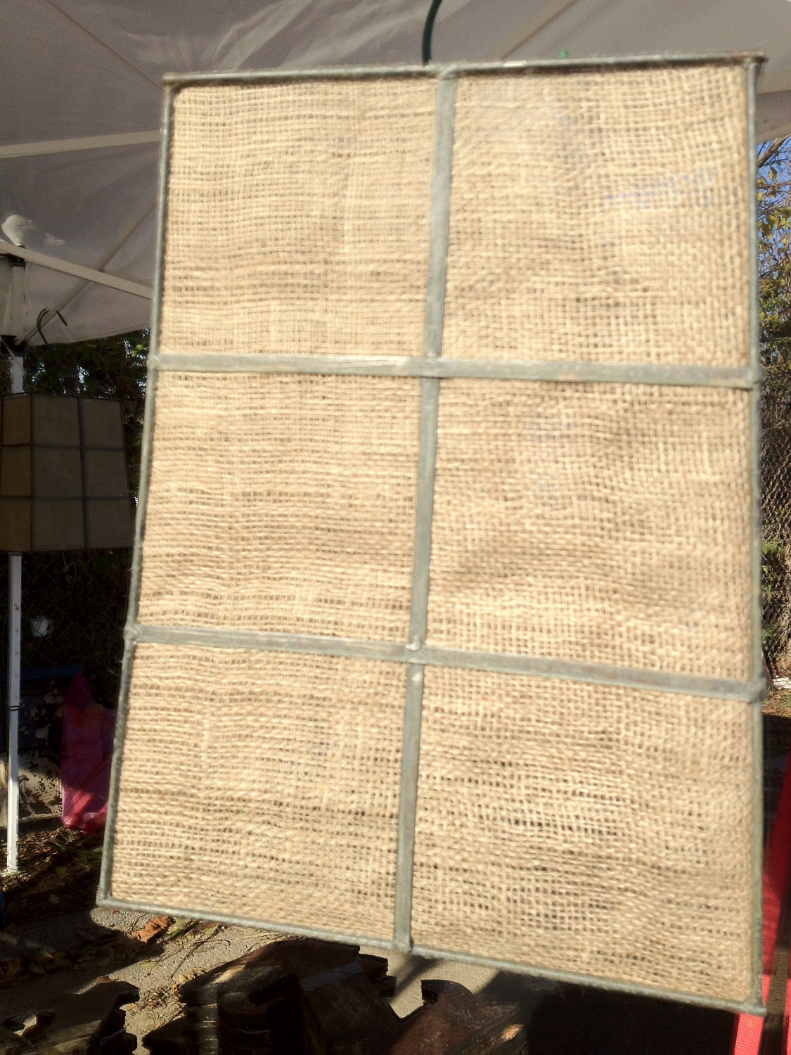 Custom listing rectangle Hanging light chandelier metal and fabric
