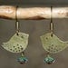 Antiqued Brass Bird Swarovski Earrings