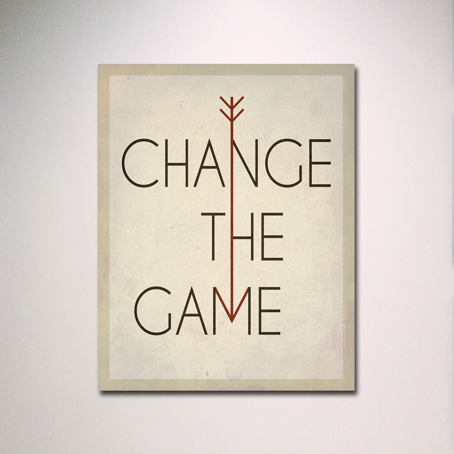 Hunger Games Inspired Typography Print / Change The Game Poster Print 16" x 20" / Wall Art