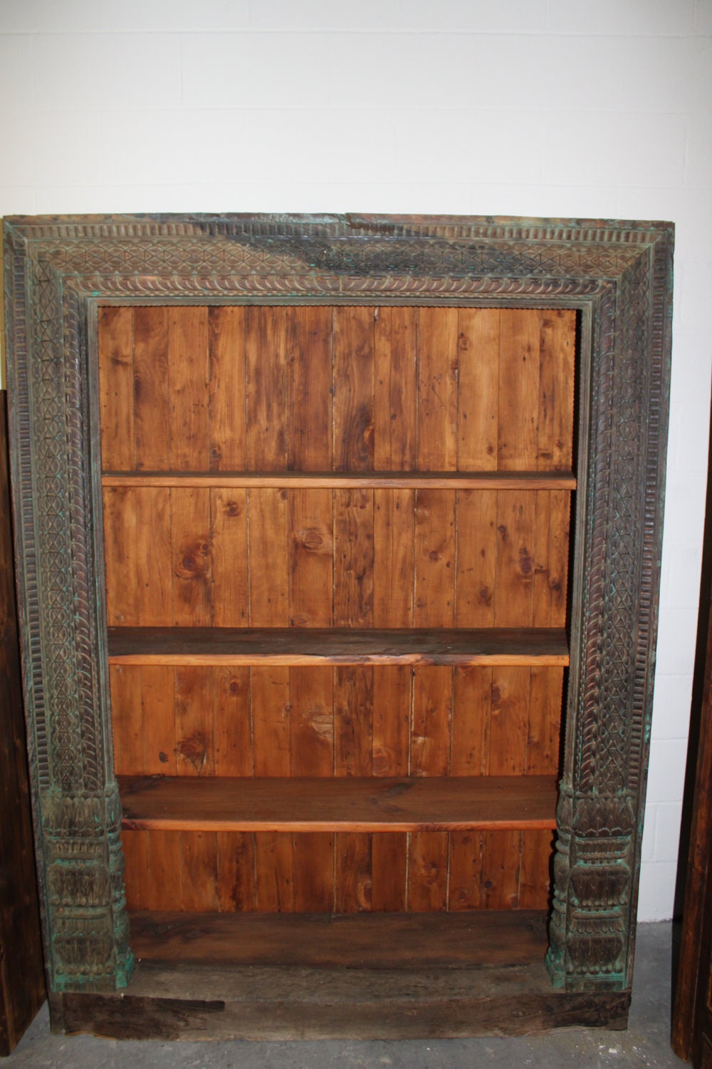 Antique Bookshelf Made from Distressed Wood