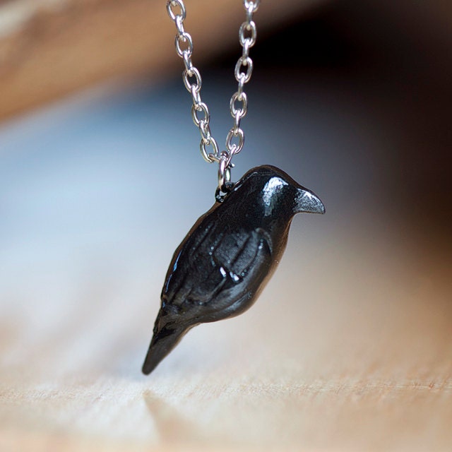 Reserved for Kate Raven Necklace - Le Discerning Raven Totem by le animalé