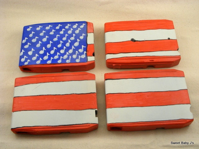American Flag on Upcycled Vintage 8 Track Tapes