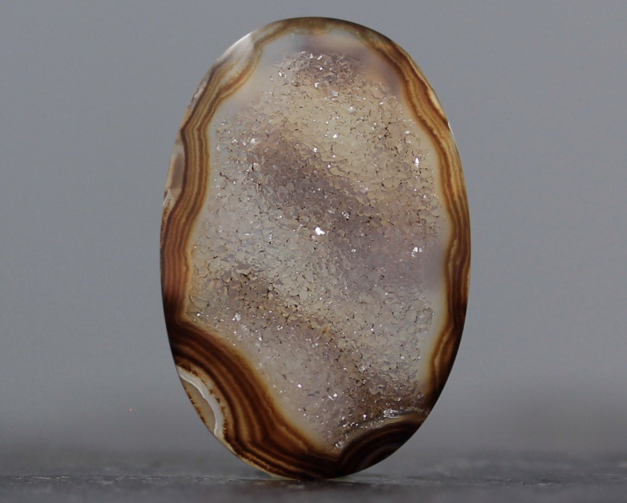 SALE - CLEARANCE - Clear Druzy - Brown Agate Geode Stone Specimen - Wire  Wrapping and Jewelry Designings - 33mm (C1181)