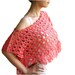 Peach Poncho with Fringes - Coral Crochet Cotton Cape - Spring Summer Fall Fashion - Women Teens Accessories