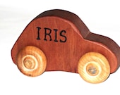 Personalized wood car toy.  Available in maple, cherry or walnut wood.