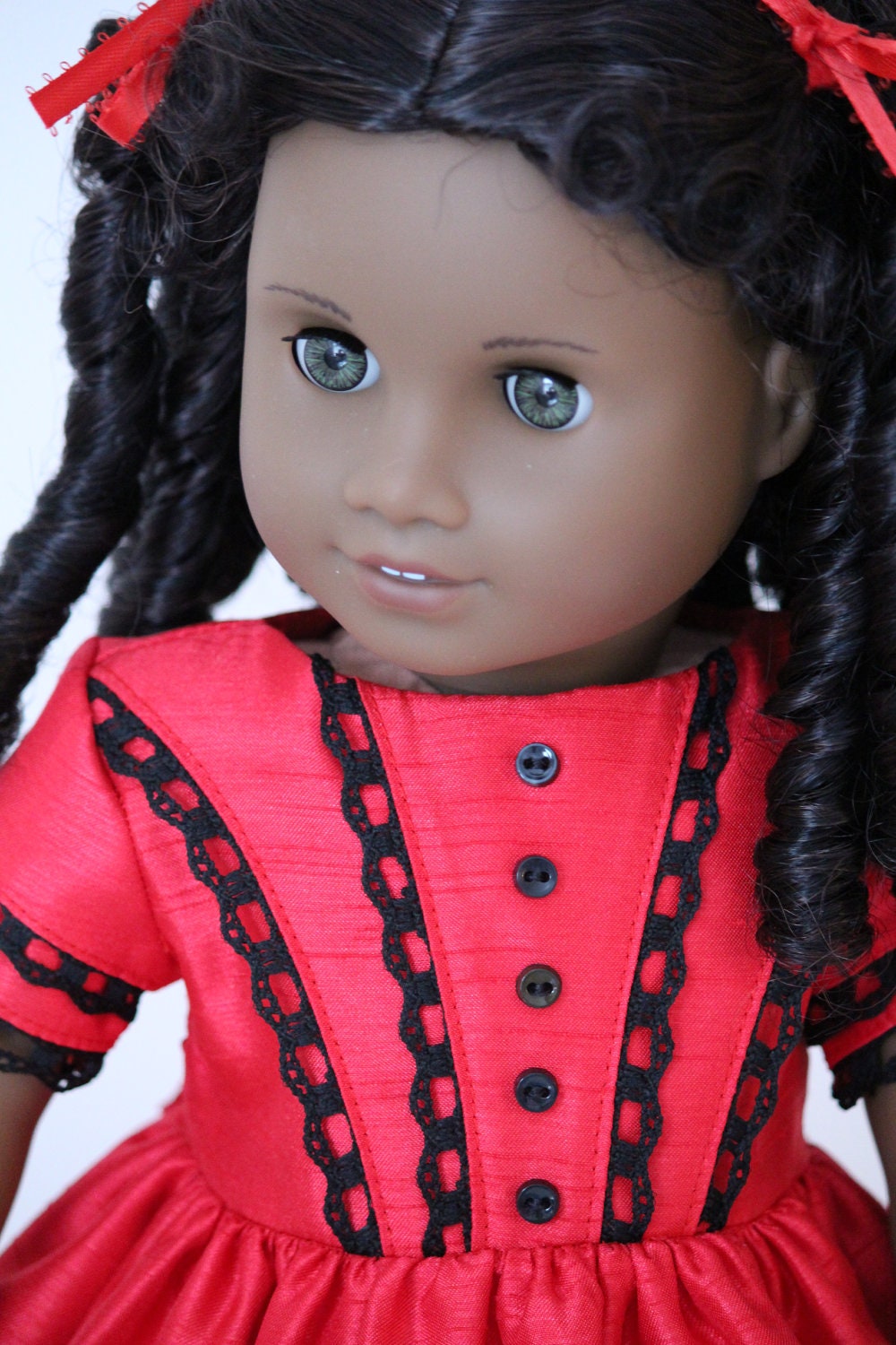 Red Satin Christmas Dress for Cecile or Marie Grace