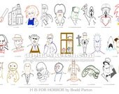 H is for HORROR - Alphabet Drawing