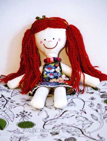 handmade cloth baby doll with a necklace - KIOSC