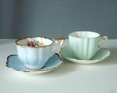 English Tea Cups and Saucers - Teacup and Saucer Set - Vintage Cups and Saucers - Vintage Teacups