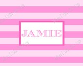 Double Pink Stripe Personalized Placemat