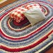 8 FOOT OVAL,   Custom Order This .. VERY Primitive , Shabby Chic, or Rustic, Crocheted, Pioneer Rag Rug.